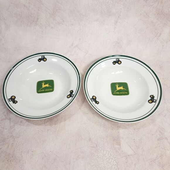 Set of 2 - John Deere 8.75" Dia Cereal Soup Bowls Gibson - Picture 1 of 11